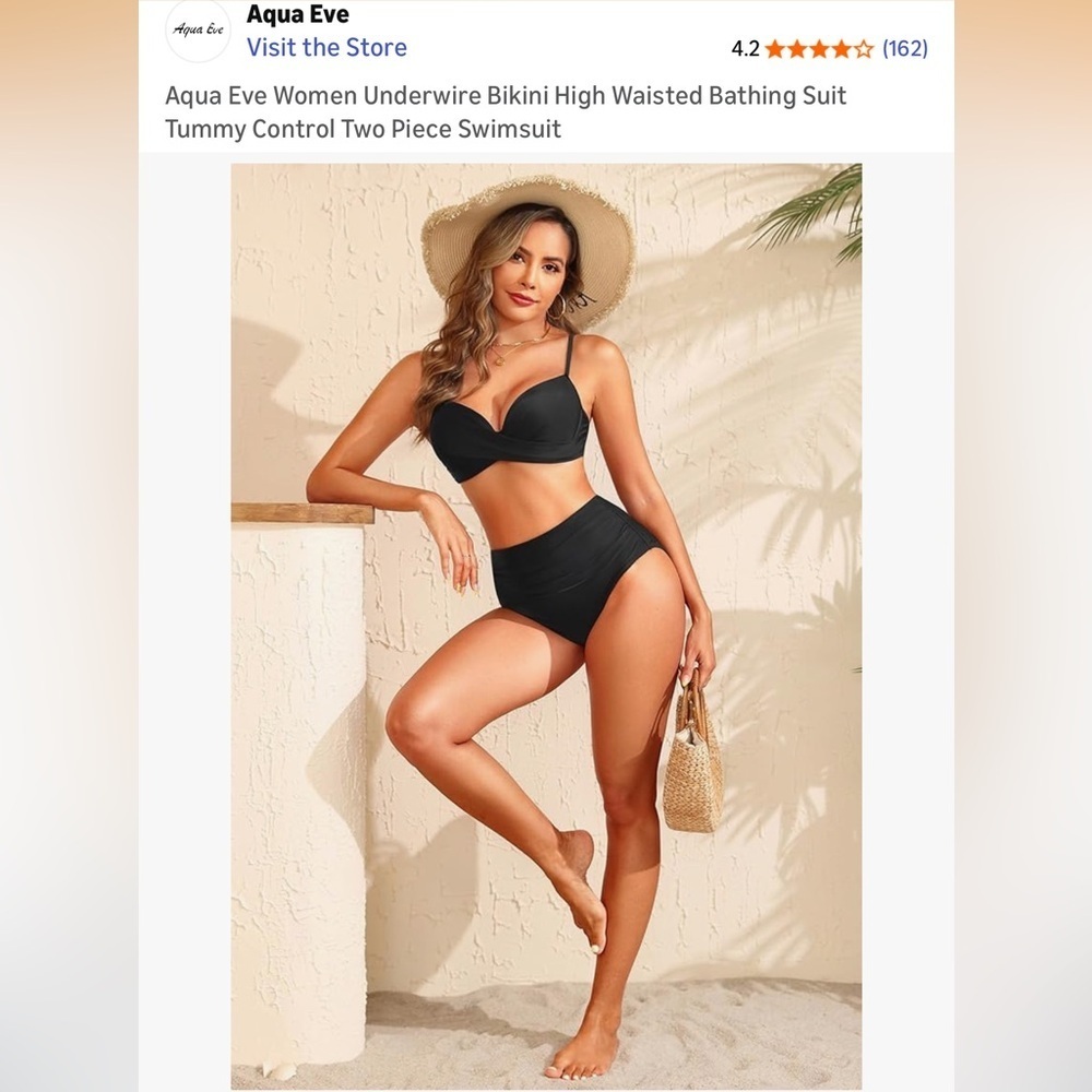 NWT Aqua Eve Women Underwire Bikini High Waisted Bathing Suit
Tummy Control